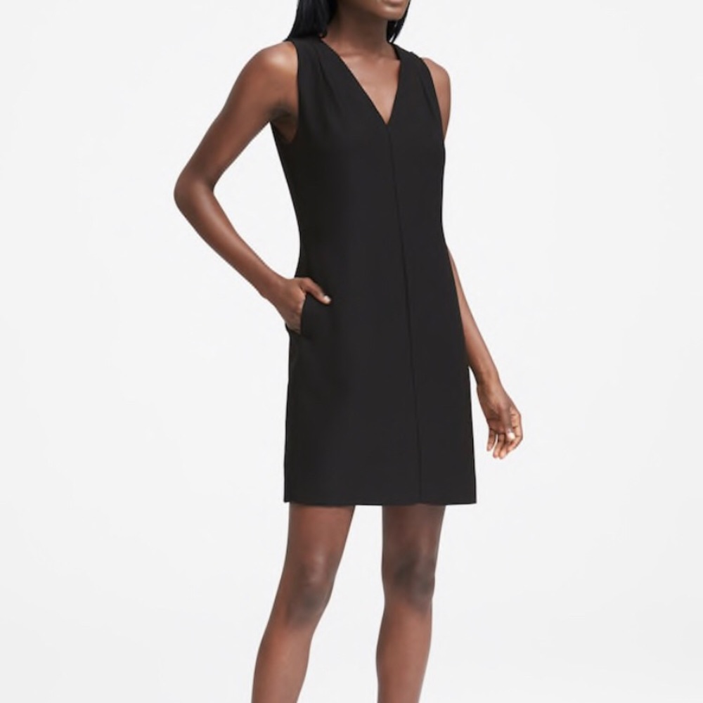 Banana Republic Pleated- Shoulder Shift Dress